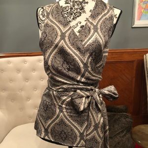 Ann Taylor wrap sleeveless blouse